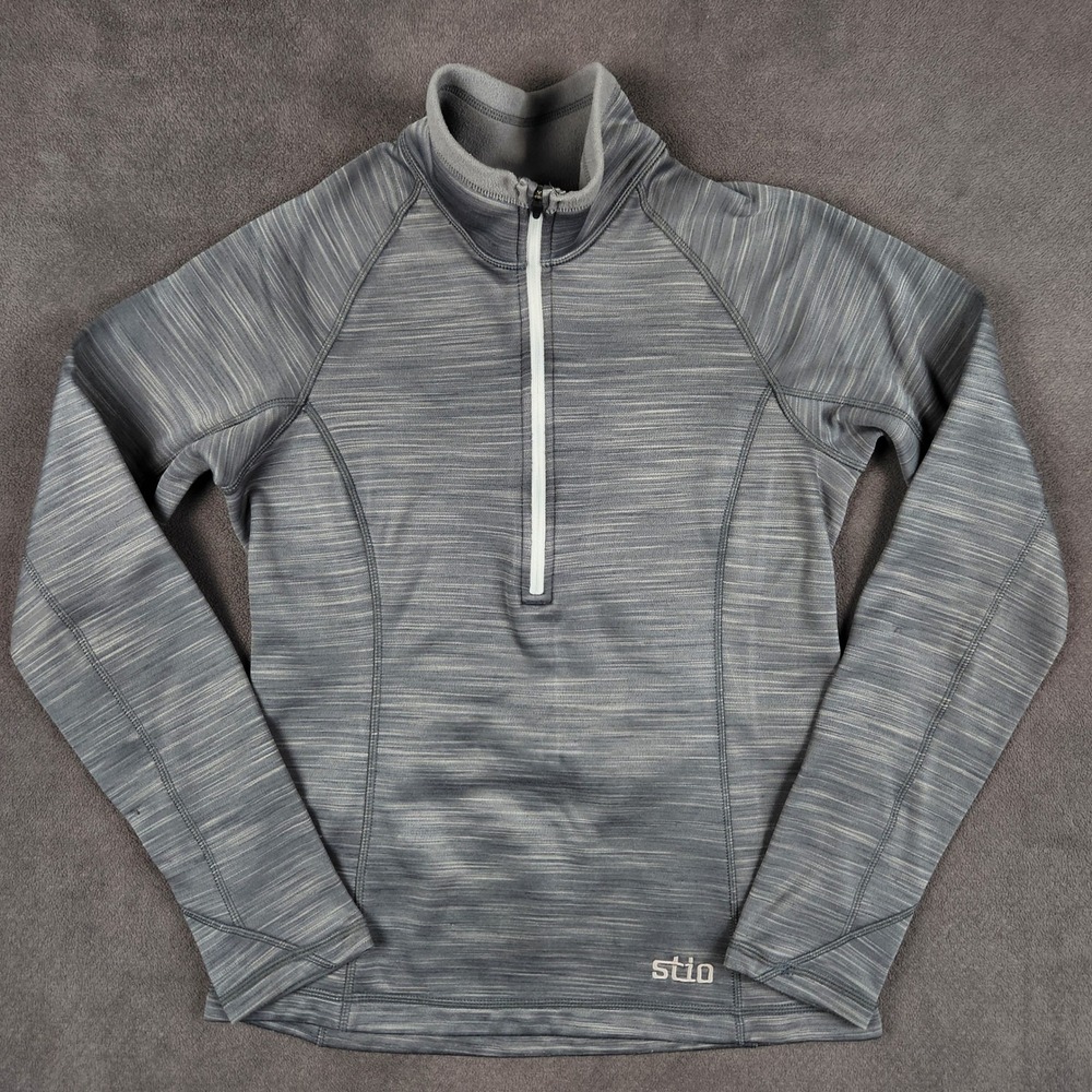 Stio Gannett Peak 1/2 Zip Pullover Women Medium Gray Midweight Tech Micro Fleece